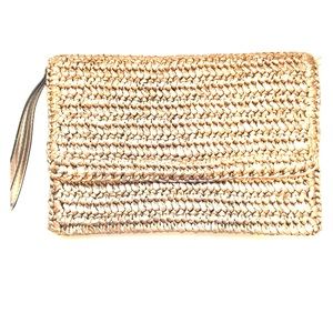 Gold Straw Clutch- H&M